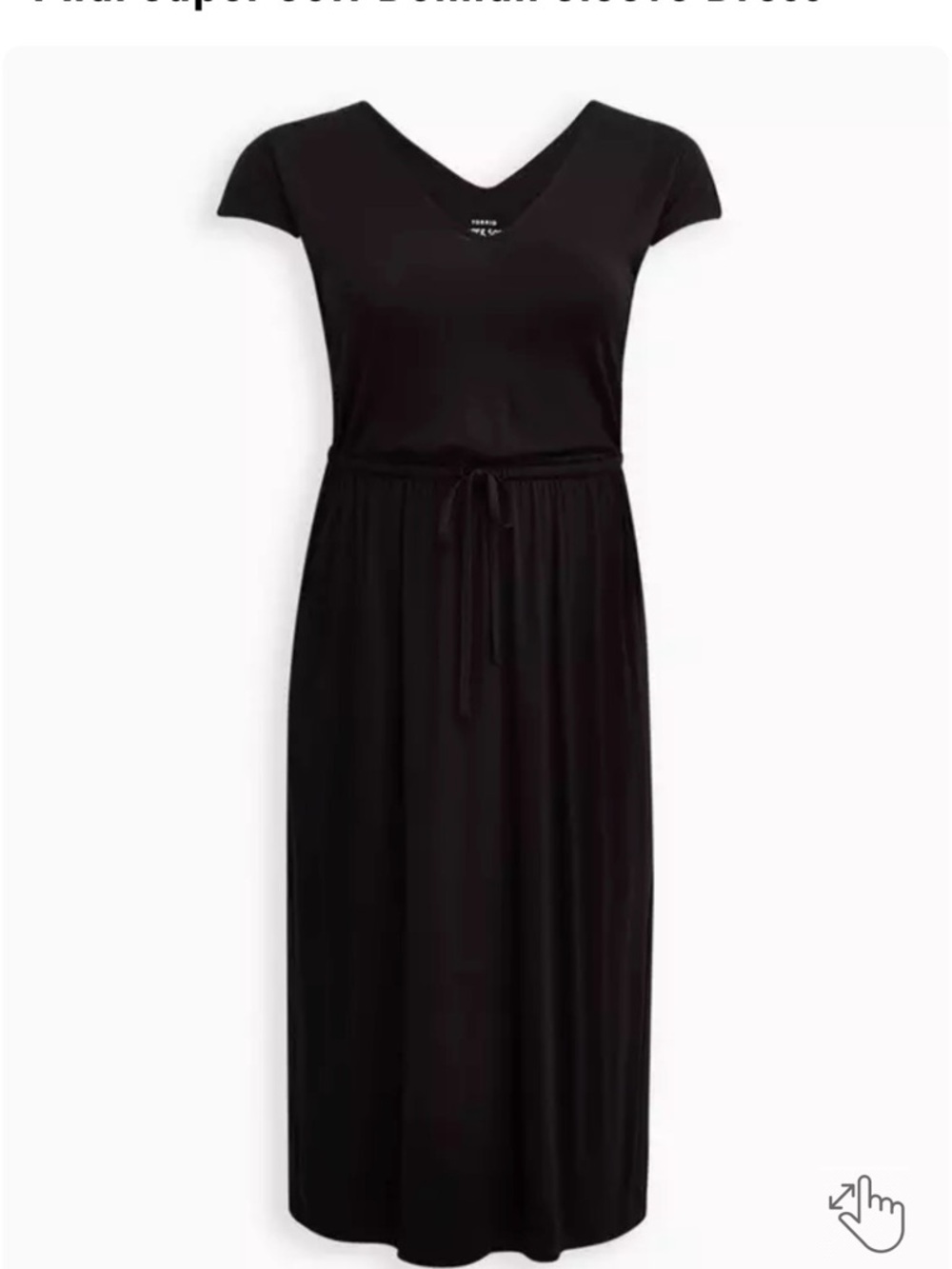 torrid Black V-Neck Drawstring Midi Dress - Picture 3 of 9